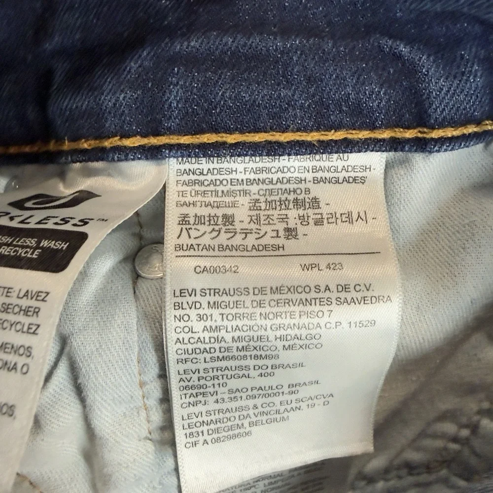 Levis 511 Jeans Mens 34x30‎ Blue Slim Straight Mid Rise Dark Wash Stretch